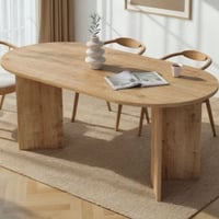 Eettafel Sablin - 100% MELAMINE - Saffier eiken - 75 x 90 x 180 cm
