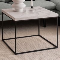 Salontafel Barossa - 60x60x45cm - wit marmer