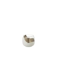 Kaarshouder wavy glas transparant/wit small