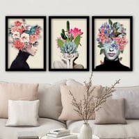 Lulu Decoratief ingelijst schilderij (3 stuks) | MDF & kunststof lijst | 35 x 45 cm