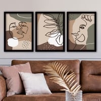 Lulu Decoratief ingelijst schilderij (3 stuks) | MDF & kunststof lijst | 35 x 45 cm