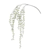 Tak hangend bladen+glitters plastiek groen