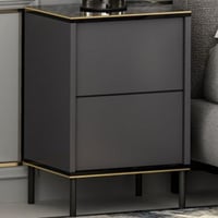 Nachtkastje Imaj - 100% MELAMINE - Antraciet - 40 x 60 x 35 cm