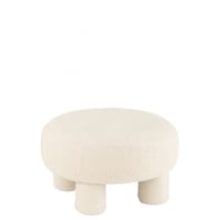 Kruk rond teddy voeten velvet wit