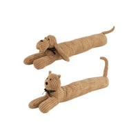 Tochtrol hond/kat streep textiel caramel assortiment van 2