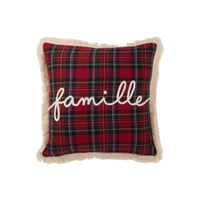 Kussen ruit famille rood/groen