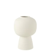 Vaas lantaarn klei wit medium
