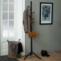 Staande kapstok Hannover - zwart gelakt hout