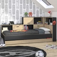 Tienerbed met bedlade en opbergruimte Erwan | 90 x 200 cm | Châtaignier-design