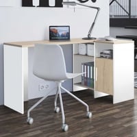 Hoekbureau Magenta - wit/eik decor