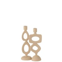 Kaarshouder ringen aluminium beige assortiment van 2