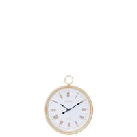 Wandklok kyr rotan/mdf natuur/wit small