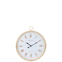 Wandklok kyr rotan/mdf natuur/wit medium