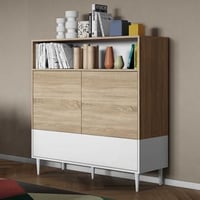 Buffetkast Horizon middelhoog - eik/wit