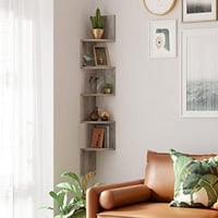 Hoekplank; zigzag-wandplank met 5 verdiepingen voor thuisdecoratie