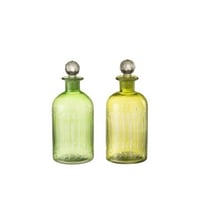 Karaf bladeren glas groen large assortiment van twee