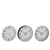 Wandklok rond plastic wit/zwart large assortiment van 3