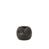 Bloempot uil zwart porselein small