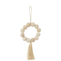 Hanger kraal krans mango hout creme