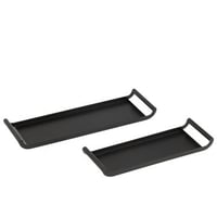 Set van 2 plateau rechthoek metaal zwart