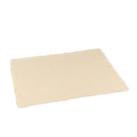 Placemat rechthoek+gerafelde randen linnen/katoen wit