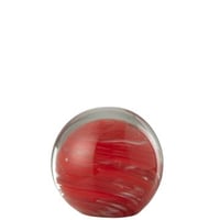 Presse-papier twister rond glas rood large