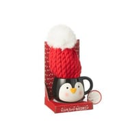 Tas+muts pinguin giftbox keramiek mix