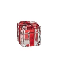 Voorraadpot geschenkendoos glas rood large