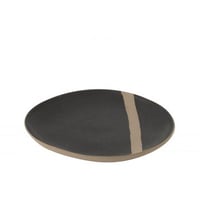 Bord keramiek zwart/taupe small