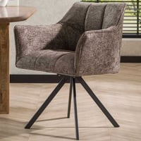 Draaibare eetkamerstoel Aster - 63x60x81cm - taupe 