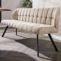 Eetkamerbank Aster - 180x58x81cm - zandkleurige boucléstof