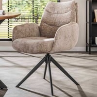 Eetkamerstoel Lungo - 66x67x90cm - draaibaar - zand