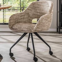 Eetkamerstoel Spring - 60x62x82cm - met wielen - zand