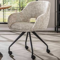 Eetkamerstoel Spring - 60x62x82cm - met wielen - crème