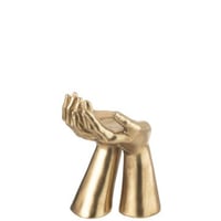 Kandelaar handen resine goud