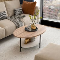 Elis Salontafel | 100% MELAMINE | Eiken, Wit
