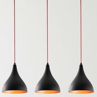 Moderne decoratieve kroonluchter | Strakke en Eigentijdse Verlichting | Zwart Rood