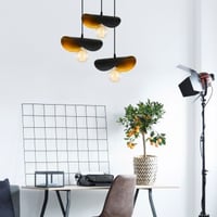 Sivani Kroonluchter | IJZEREN BEHUIZING | Zwart, Goud
