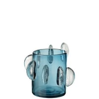 Vaas steggy laag glas blauw