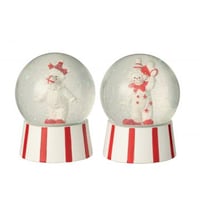 Waterbol clown steen rood/wit assortiment van 2