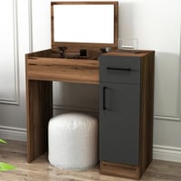 Kaptafel Incı - 100% MELAMINE - Licht Walnoot - 77 x 108,8 x 37,3 cm