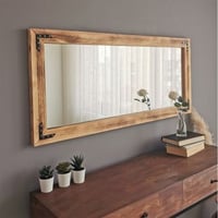 Locelso Spiegel | 100% Pijnboomhout | Notelaar | 110x50x3cm