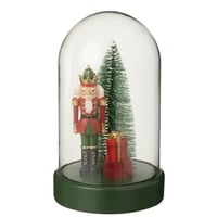 Decoratieve stolp led notenkraker + boom + geschenken kalk kerstrood/donkergroen
