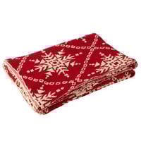 Deken sneeuwvlokken katoen kerstrood/wit