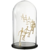 Decoratieve stolp klimmende mensen glas goudkleurig/zwart