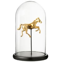 Decoratieve stolp paard glas goudkleurig/zwart large