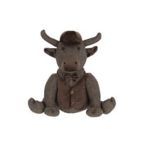 Deurstop bull + hoed polyester donkerbruin