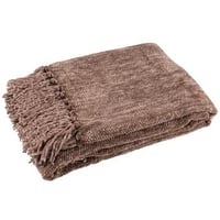 Deken chenille polyester donkerbruin