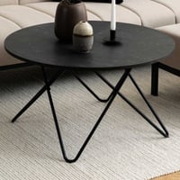 Ronde Salontafel Wyre - Ø80x45 cm - zwart marmerlook