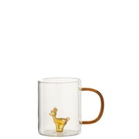Drinkglas rendier glas transparant/meerkleurig